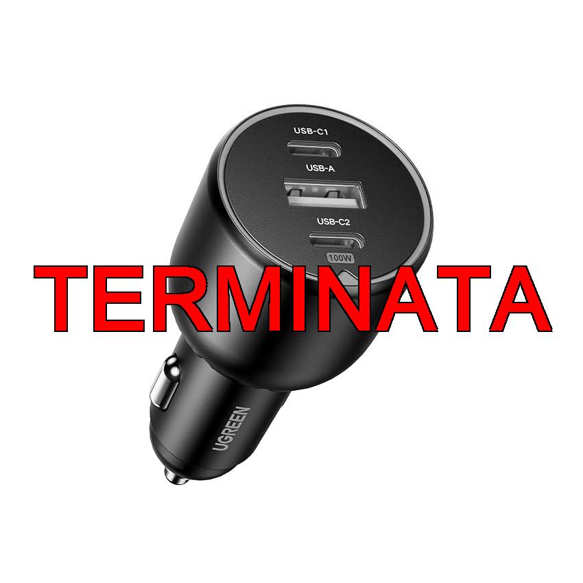 UGREEN 130W Caricatore Auto USB C, Caricabatteria Accendisigari Ricarica Rapida con 3 Porte, Compatibile con iPhone 17 Pro Max Air, 16, 15, Samsung Galaxy S25, 24, Xiaomi, MacBook, iPad Air Mini