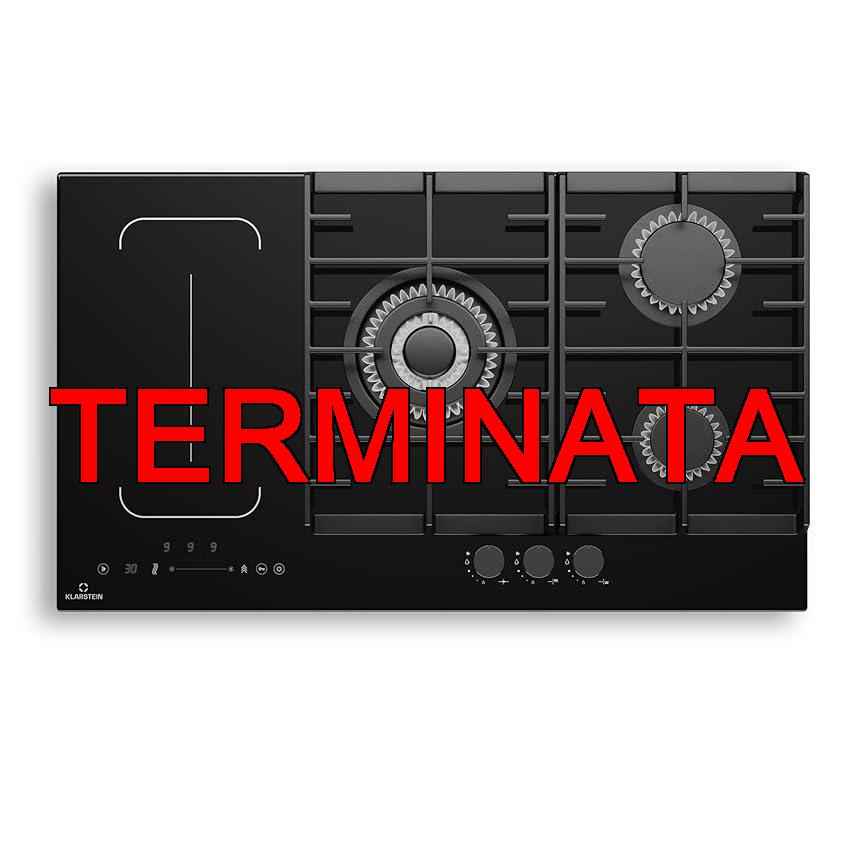 Klarstein MultiChef 5 – Piano Cottura A Induzione E Gas, 5 Zone, 3 Gas & 2 Induzione, Flexzone, Controllo Con Cursore, Stop&Go, Timer, Nero, 87,5 Cm, 10,6 Kw Totali