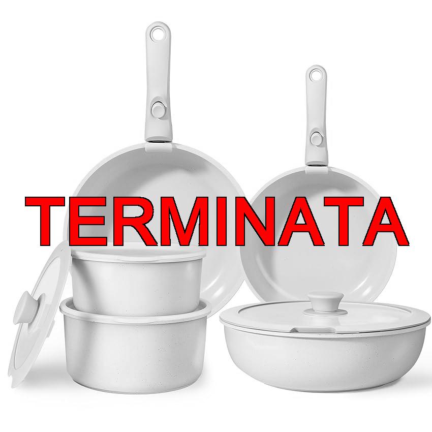 GiPP Set di Pentole e Padelle Ceramiche Antiaderenti 11 Pezzi con Manico Amovibile – Cucina Sana per Camper, Senza Tossine, Compatibile Induzione, Forno, Lavastoviglie (Bianco, 11Pezzi)