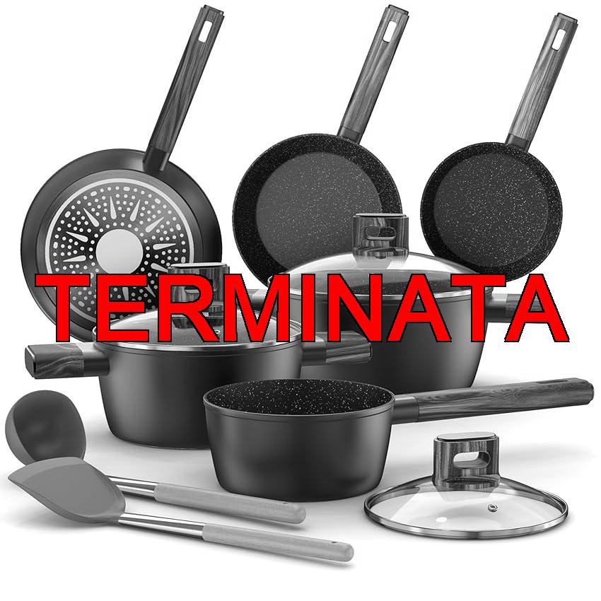 Set Pentole Induzione – 11 Pcs Batteria Pentole e Padelle Antiaderenti Per Tutti i Piani Cottura, Padella da 20, 28cm, Padella da 24cm, Pentola da 16, 20, 24cm con Coperchi, Senza PFOA e PFOS Topbooc