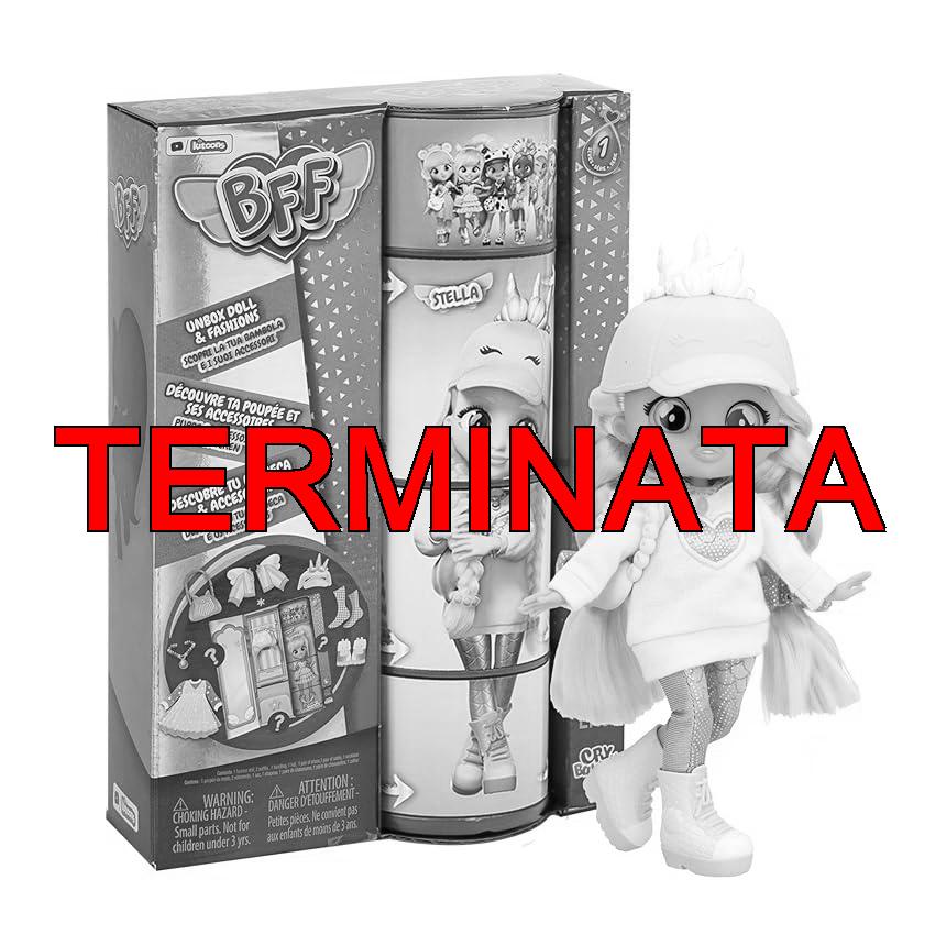 BFF BY CRY BABIES Stella, Bambola alla Moda da Collezione con Capelli Lunghi, Vestitini in Tessuto e 9 Accessori, Giocattolo per Bambini e Bambine +5 Anni