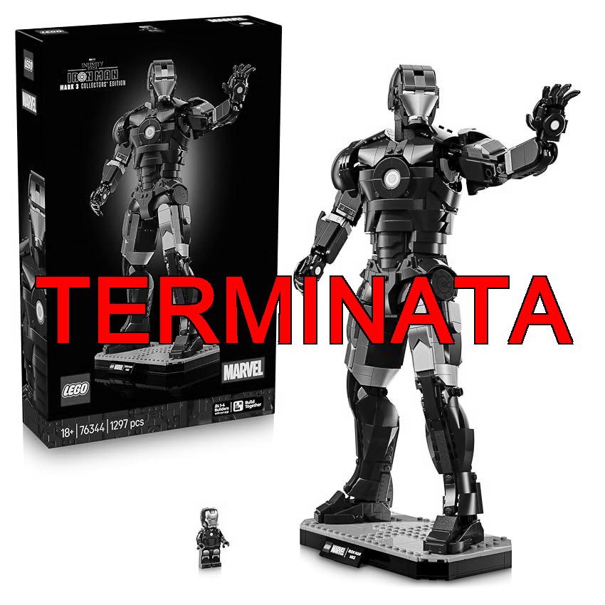 LEGO | Marvel Iron Man Mark 3 Edizione del Collezionista – Kit di Modellismo Action Figure Avengers da Esposizione per Adulti – con Minifigure e Reattore ad Arco – Regalo da Collezione per Fan – 76344