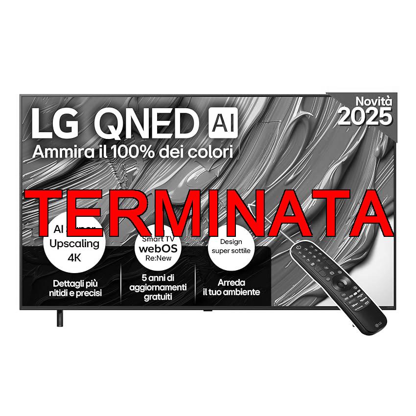 LG QNED AI QNED80 TV 65 pollici, Smart TV 4K, Processore α7 Gen8, Dynamic QNED Color, Design Super Slim, webOS con AI e telecomando puntatore AI, Gaming con VRR 4K@60Hz, 65QNED80A6A 2025