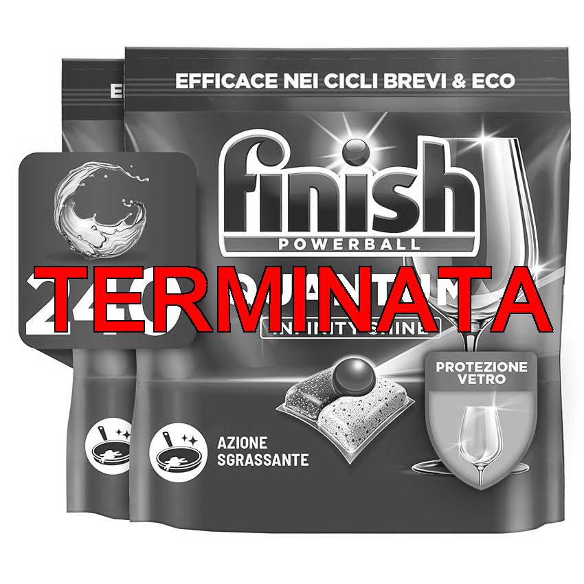 Finish 2 Confezioni di 120 Capsule Lavastoviglie Quantum Infinity Shine, Detergenti per Lavastoviglie per una Pulizia e Brillantezza Efficace