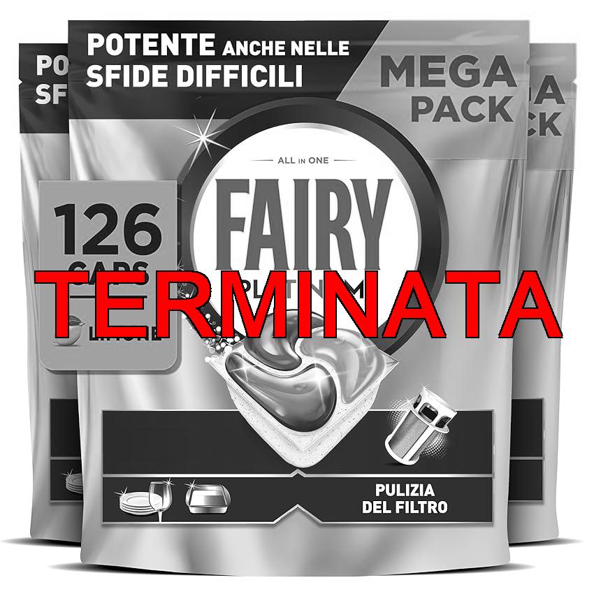 Fairy Platinum Detersivo Pastiglie Lavastoviglie, Brillantante, 126 Capsule Lavastoviglie, Limone, con Sistema Di Prelavaggio Integrato, Efficace nelle Sfide Difficili Contro lo Sporco