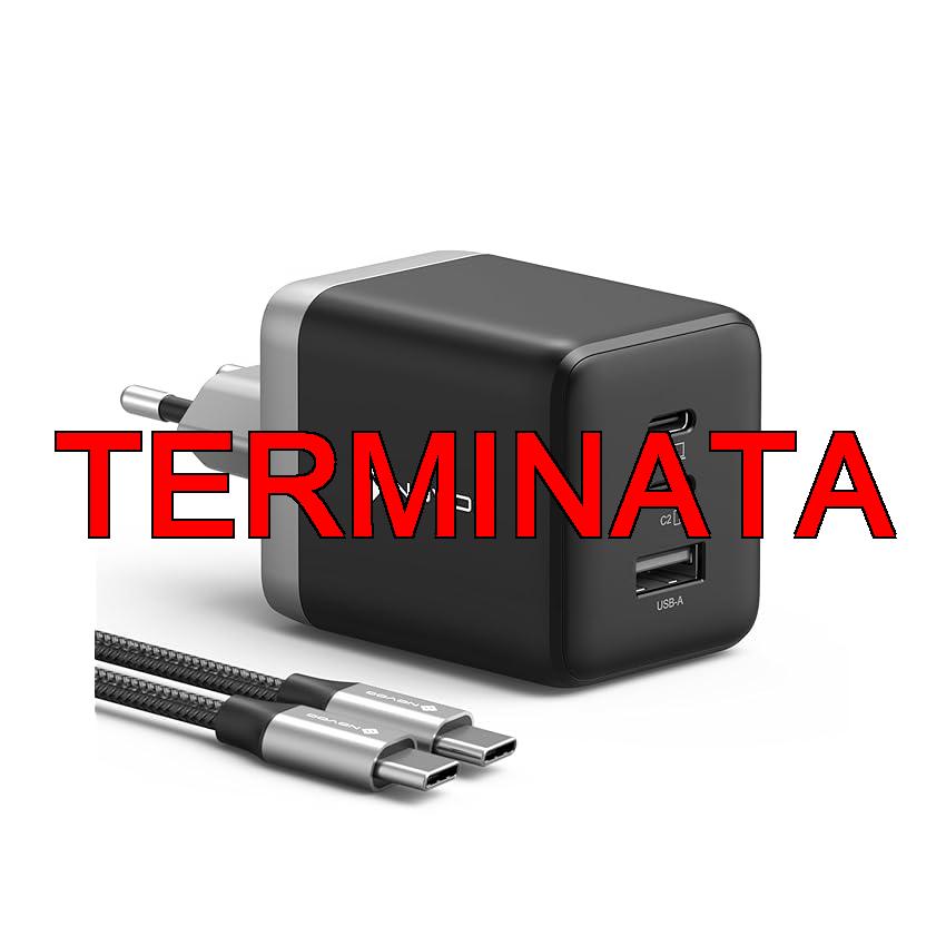 NOVOO Caricatore USB C, 100W Caricabatterie Con Cavo USB-C PD, GaN Ⅲ 3 Porte Veloce Caricatore per MacBook Pro, Dell XPS 13, iPad Pro, iPhone 16, 15, 14, 13, 12, Galaxy S24 Ultra