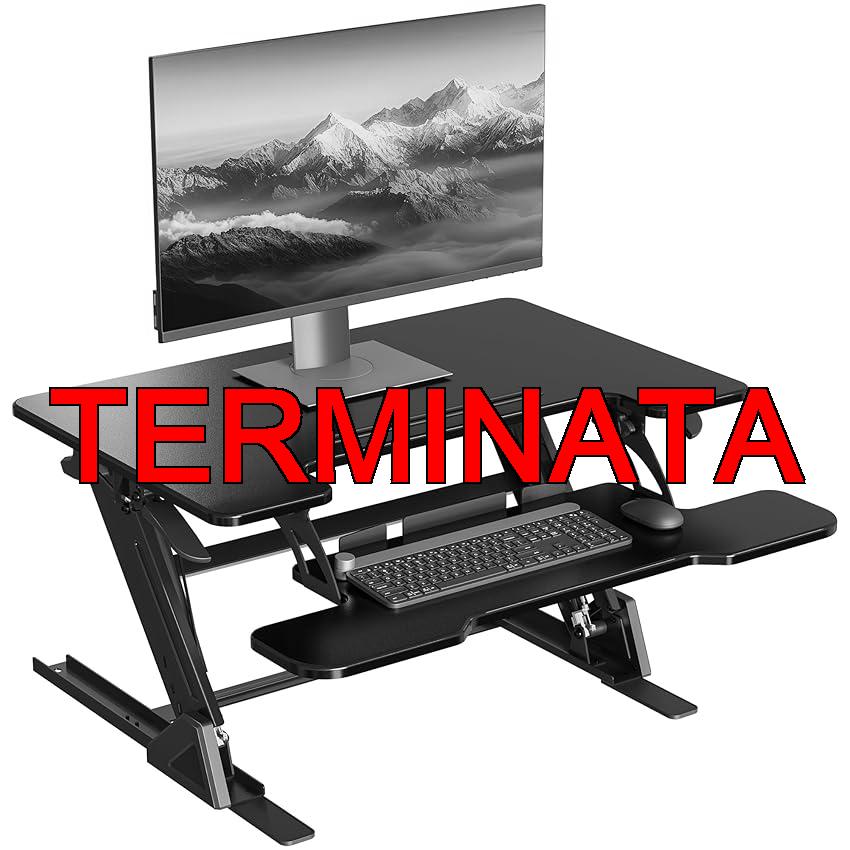 BONTEC BONTEC Stadig Dek Coverter, postazione di lavoro per computer a due livelli regolabile in altezza, portata di 15 kg, lunghezza totale 32 pollici