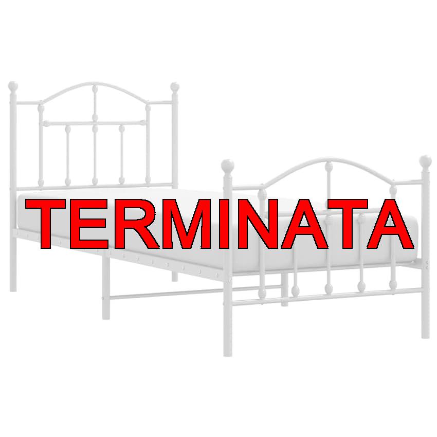 vidaXL Giroletto con Testiera e Pediera Metallo Bianco 80×200 cm