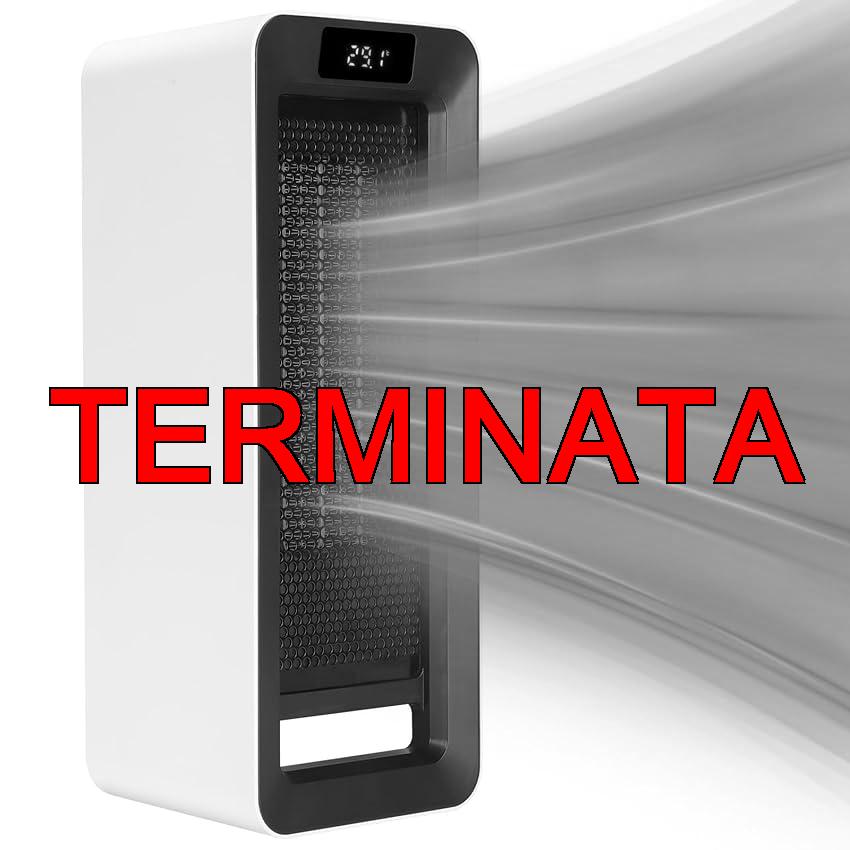 Mingfuxin Riscaldamento supplementare, 1500W Portatile Riscaldamento Elettrico Efficienza Energetica, Riscaldamento in Ceramica PTC Con Termostato, 7 Colori LED Piccolo Riscaldamento Soffiante Casa