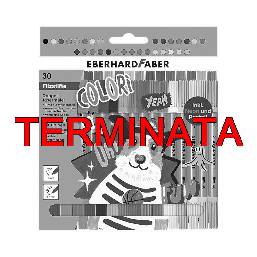 Eberhard Faber 550030 – Set di pennarelli Colori, 30 matite da colorare in scatola di cartone, pennarelli a punta spessa e sottile