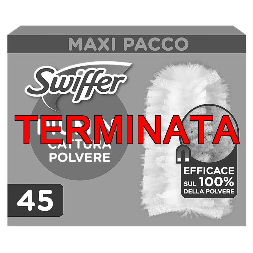 Swiffer Duster Piumini Cattura Polvere, 45 Piumini, Cattura e Intrappola Polvere e Sporco, Raggiunge I Punti più Difficili della Casa, Giga Formato
