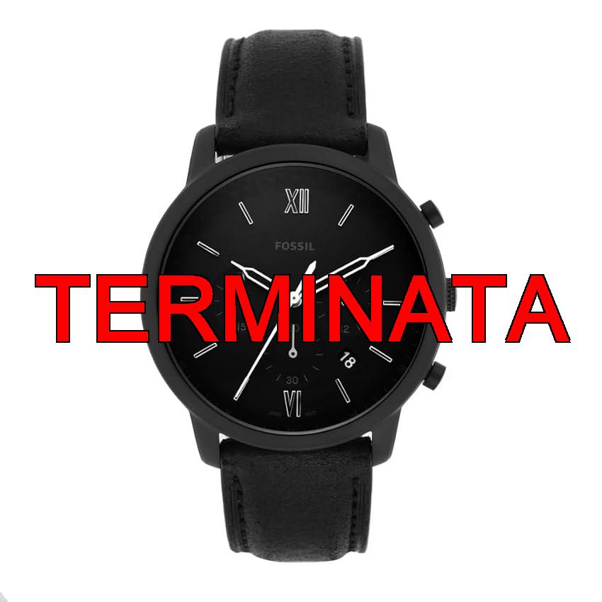 Fossil Orologio Neutra da uomo, movimento cronografo al quarzo con cinturino in pelle