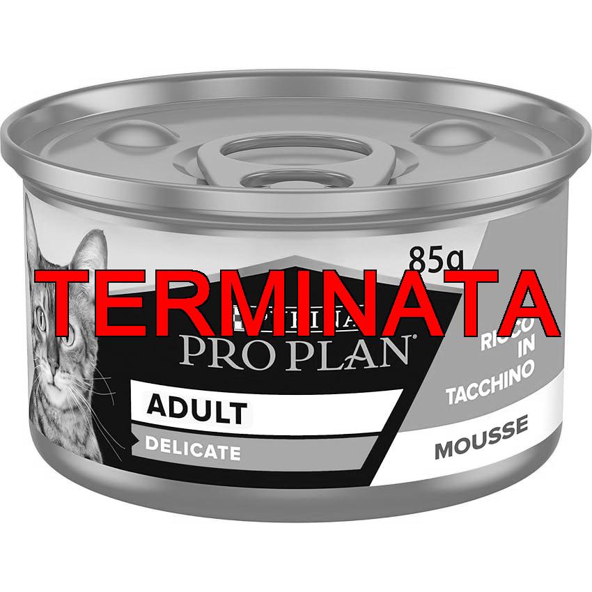 PURINA PRO PLAN Delicate Gatto, Mousse con Tacchino, 24 Lattine da 85 gr