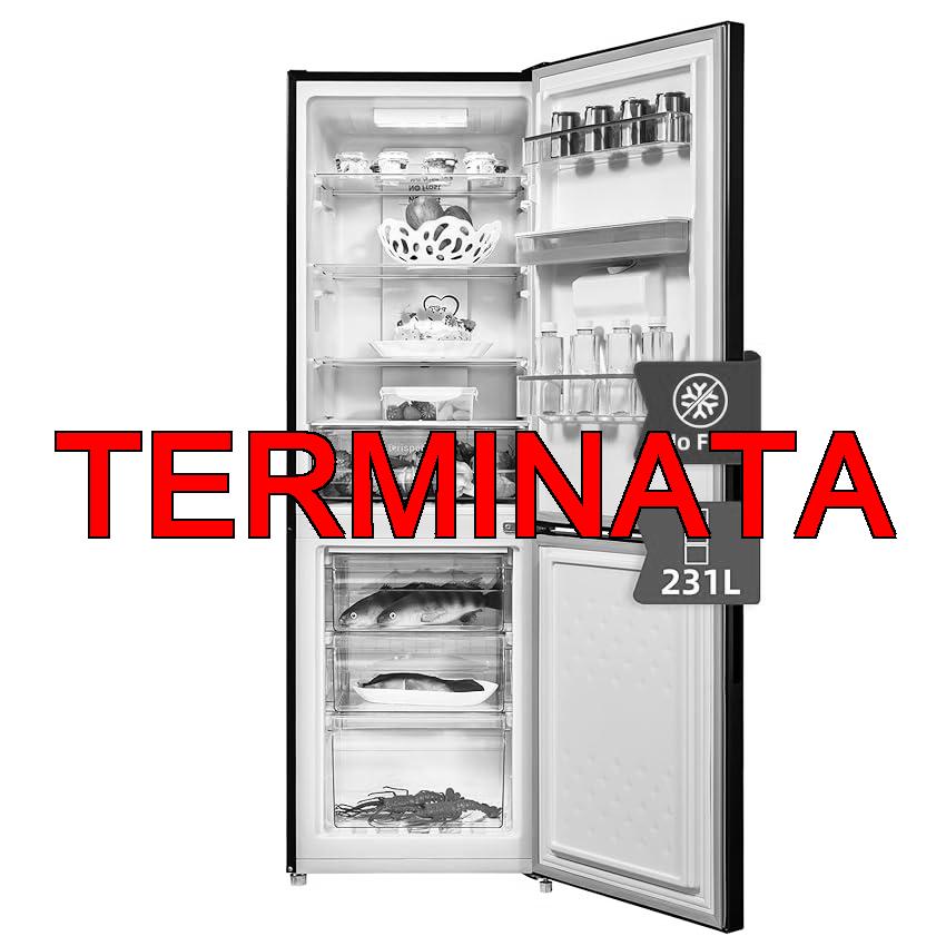 CHiQ Frigorifero Combinato FBM228NE4DE 228 Litres(158+70) Frigo ventilato e Congelatore No Frost con dispenser d’acqua,Inox scuro,Classe energetica E,12 anni di garanzia sul compressore