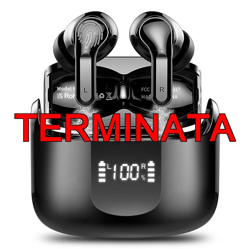 Ordtop Cuffie Bluetooth, 2026 Auricolari Bluetooth 5.4 con 4 HD ENC Cancellazione Rumore Mics, 40 Ore HiFi Stereo Cuffiette Bluetooth con LED Display, IP7 Impermeabili Cuffie Wireless per AndroidOS