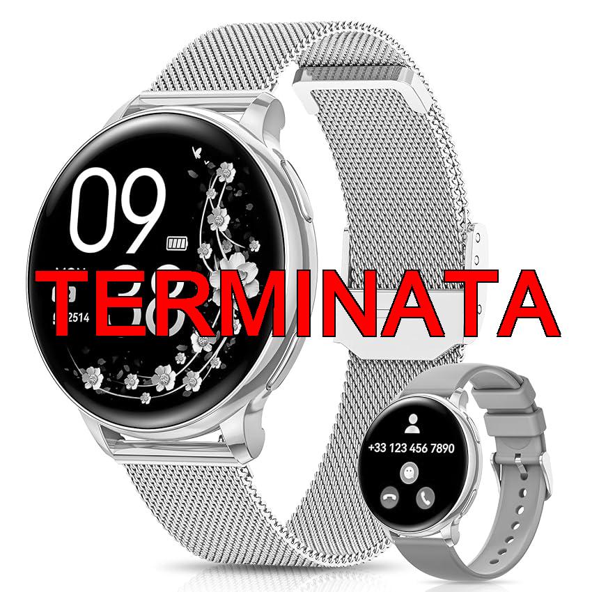 AIMIUVEI Smartwatch Donna, 1,27” HD Orologio Smartwatch con Chiamate, Fisiologia Femminile, 120+ Sport, 24H Cardiofrequenzimetro SpO2, Sonno, Passi, IP68 Smart Watch Fitness Android iOS Argento