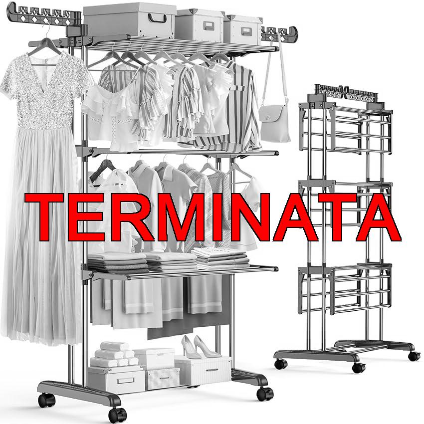 PurKeep Stendino a 4 Ripiani, Grande Capacità – Upgrade Stendino Con Ruote, Stendibiancheria Pieghevole a Torre in Acciaio Inox, Stabile Verticale per Interni, Esterni, Salvaspazio, Grigionero