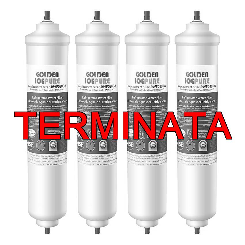 GOLDEN ICEPURE Filtro per frigorifero Compatibile Con Samsung DA29-10105J, DA29-10105J HAFEX, EXP, DA99-02131B, WSF-100, EF9603, HAIER LG Frigorifero a linea, 4 pezzi.