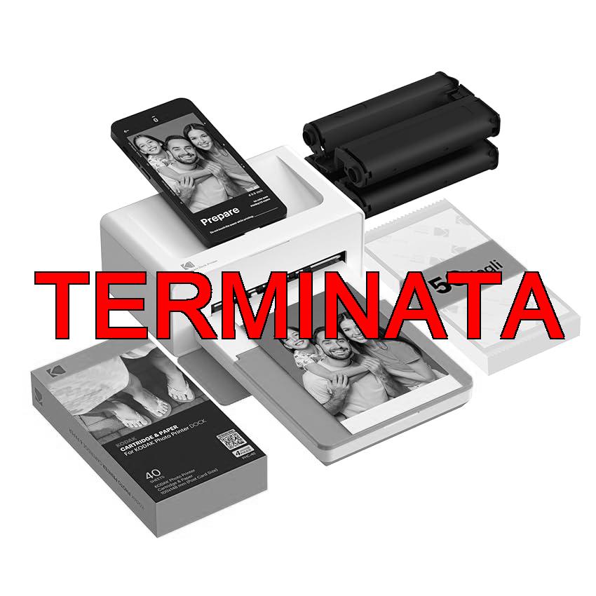 KODAK Dock Plus Stampante Fotografica 10 x 15 cm, 50 Fogli, Stampante Smartphone con Dock & Bluetooth, Stampe a Colori Istantanee, Sublimazione 4PASS