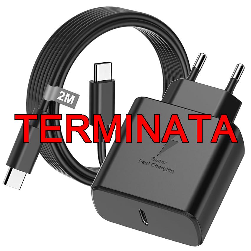 45W USB C Caricatore Caricabatterie con 2M Cavo USBC per Samsung Galaxy S26 Ultra, S26+, S26, S25 S24 S23+ , S23 Ultra, S22, S21, Presa Carica Alimentatore Tipo C Spina Ricarica Adattatore