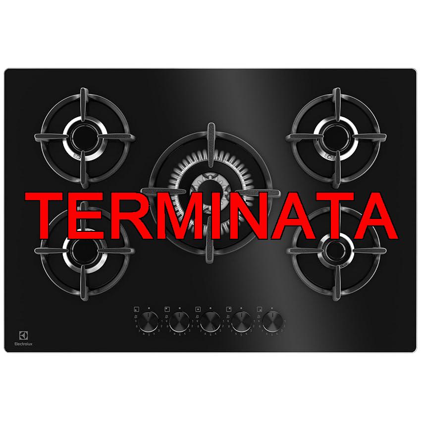 Electrolux Piano Cottura Gas EGG75372K Serie 600, Gas on Glass 75 cm da Incasso, 5 Fuochi, Bruciatore Rapido, Bruciatore Wok, Precisa Regolazione della Fiamma, Sicurezza Sicurgas, 740×510, Nero