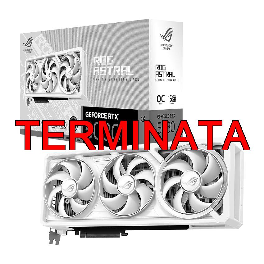 ASUS ROG Astral GeForce RTX 5080 OC Edition, Scheda Grafica NVIDIA 16 GB GDDR7, 256 bit, PCIe 5.0, HDMI, DisplayPort, Quattro Ventole Assiali, GPU Tweak III, Bianca, ROG-ASTRAL-RTX5080-O16G-WHITE