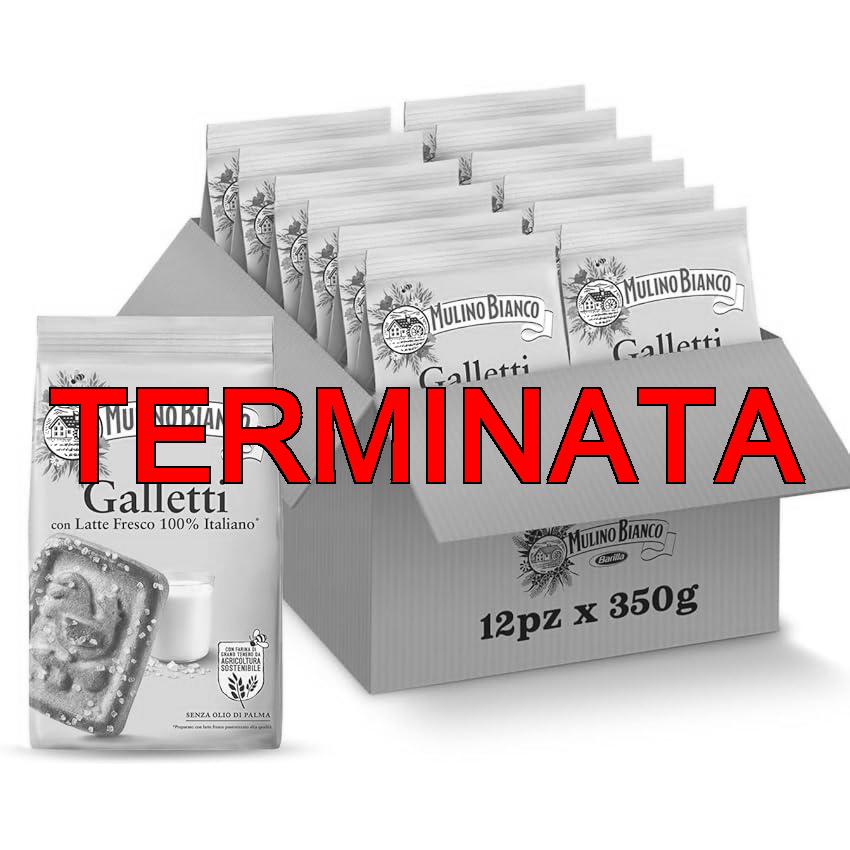 Mulino Bianco Biscotti Frollini Galletti, 12 Pack da 350 g con Latte Fresco 100% Italiano, Senza Olio di Palma, Colazione Ricca di Gusto