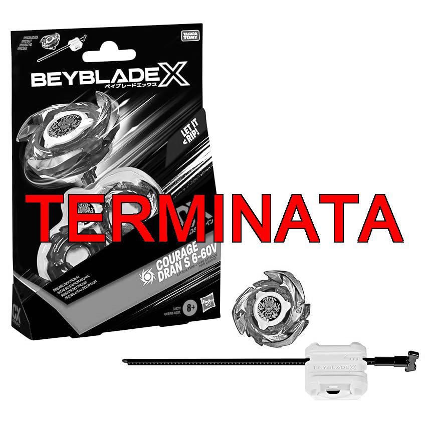 Beyblade X, Starter Pack, Courage Dran S 6-60V CX, trottola e Lanciatore