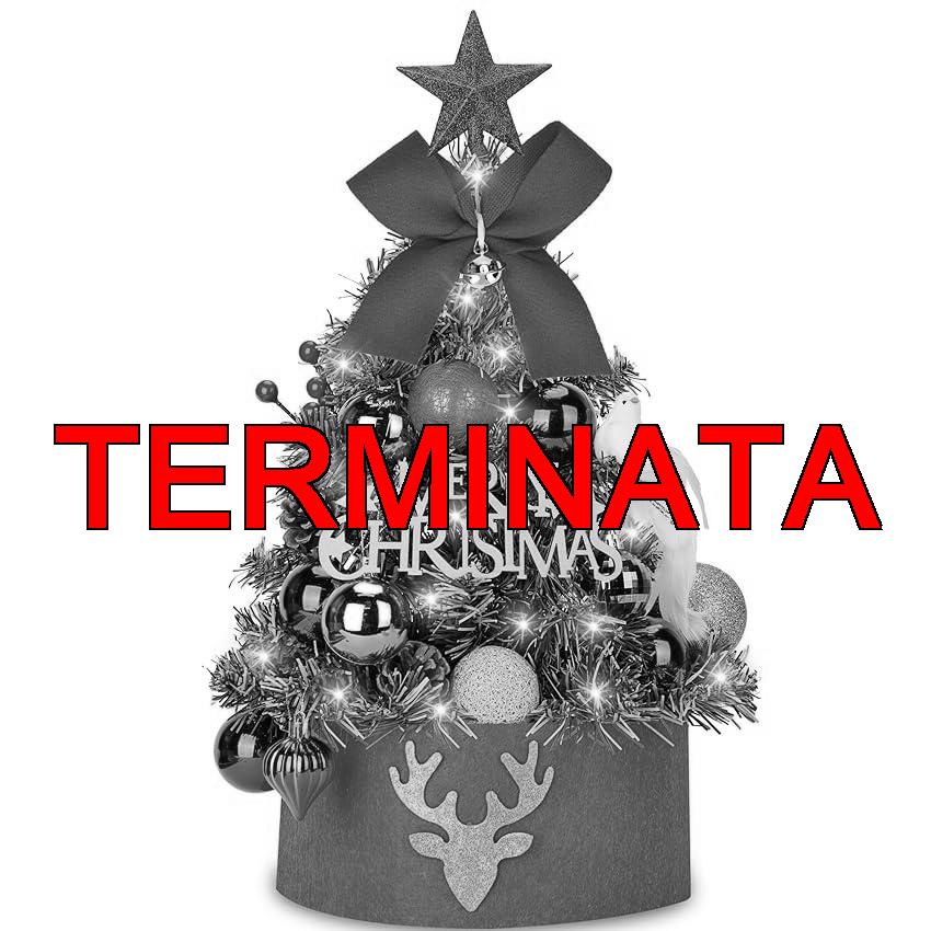 Mini Albero di Natale Artificiale con Luci a LED, 45CM Piccolo Albero di Natale da Tavolo Realistico e Classico con Stella Pigne Palline Decorazioni Natalizie Fai da Te per Casa,Tavola e Soggiorno﻿