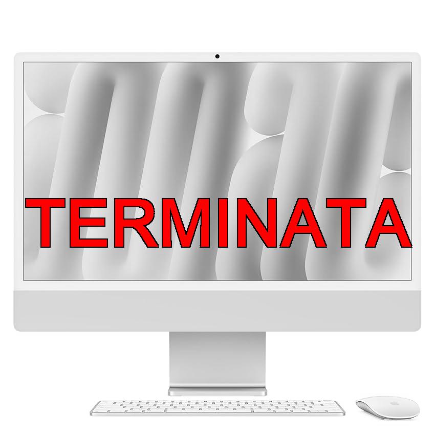 Apple iMac Computer desktop all-in-one: Chip M4, CPU 10-core e GPU 10-core: display Retina 24”, 16GB di memoria unificata, 256GB di archiviazione SSD, Vetro nanotexture. Per iPhonePad; Argento