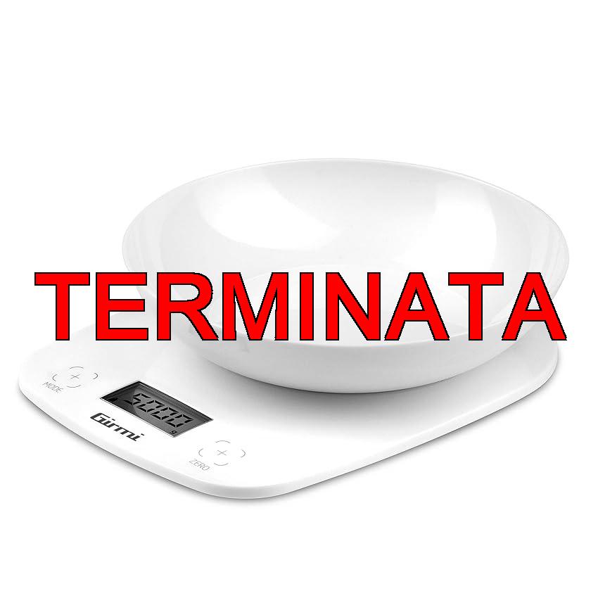 Girmi PS01 Bilancia da Cucina, Plastica, 1 gr, 5kg, Display LCD 45 x 22mm, Autospegnimento, Funzione TARA, Bianco