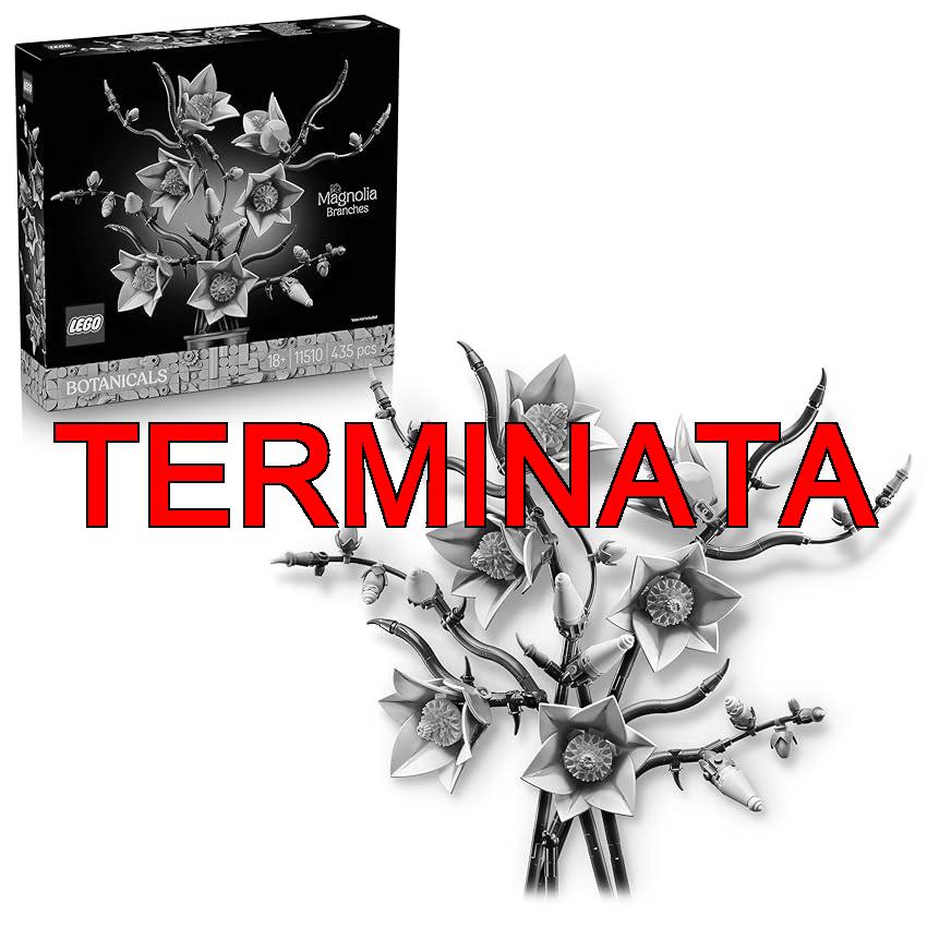 LEGO Botanicals Rametti di Magnolia – Set di Fiori Finti per Adulti – 5 Magnolie Artificiali per Decorare il Soggiorno o la Camera da Letto – Idea Regalo Fai da Te per Donne – 11510