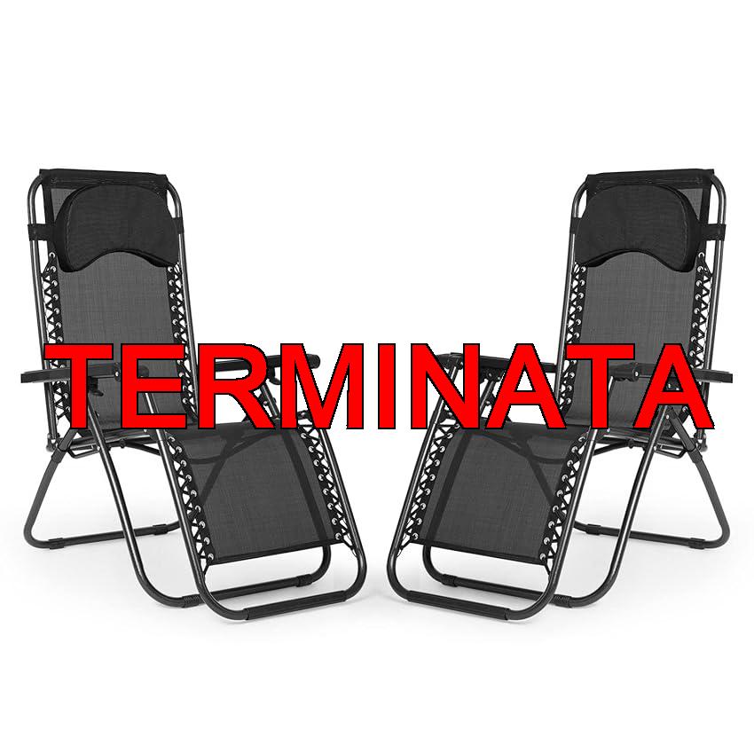 IntimaTe WM Heart Set x 2 Sdraio da Spiaggia Pieghevole reclinabile da Giardino Gravità Zero, Sedia per giardino per mare Sedia Giardino (Nero)