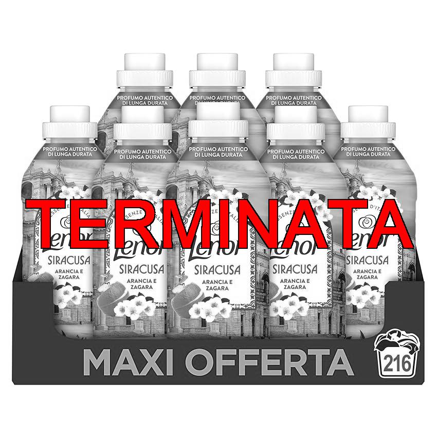 Lenor Ammorbidente Lavatrice Concentrato Essenze d’Italia, 216 Lavaggi (8×25), Siracusa, Note Di Arancia e Zagara, Profumo autentico di lunga durata