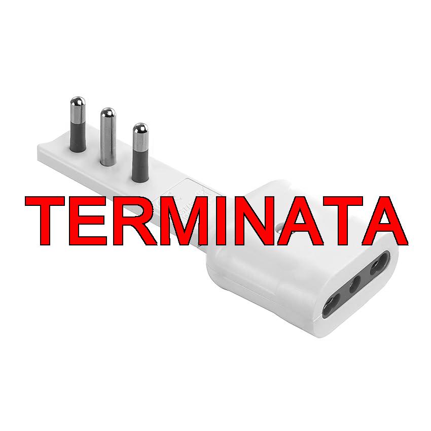 ROSI ADATTATORE ULTRAPIATTO SPINA 16A 2P+T, PRESA 10, 16A 2P+T BIANCO SERIE EMILIA FLAT