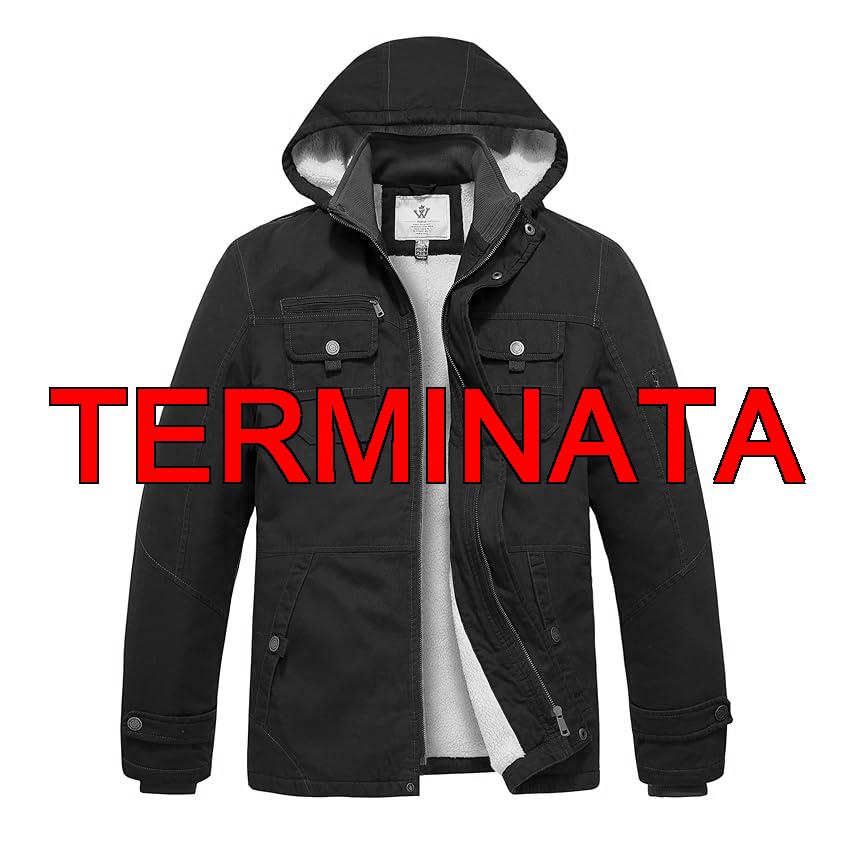 WenVen Cappotto Militare Invernale Caldo Parka con Cappuccio Staccabile Antivento Giacca Media Lunga in Pile Giubbotto da Lavoro Classico Uomo Blu Scuro M