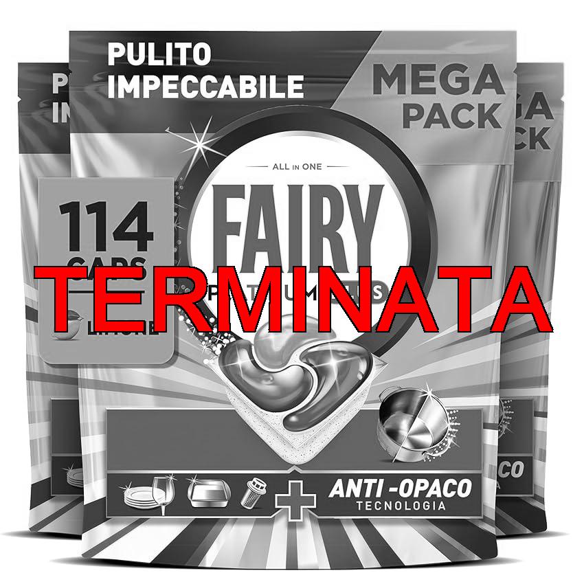 Fairy Platinum Plus Pastiglie Lavastoviglie, 114 Capsule, Limone, Detersivo Con Tecnologia Anti-Opaco, Contro Grasso e Incrostazioni Ostinate Anche nei Cicli Brevi
