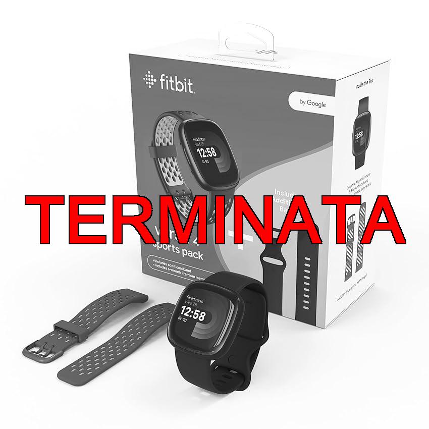 Fitbit Versa 4 Bundle (con cinturino sportivo) Fitness Smartwatch con GPS integrato e fino a 6 giorni di durata della batteria – compatibile con Android e iOS.