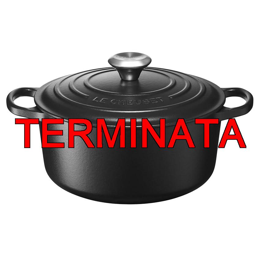 Le Creuset Cocotte rotonda Evolution in ghisa vetrificata con Coperchio, diameter 24 cm, Nero Matt, 21177240000430