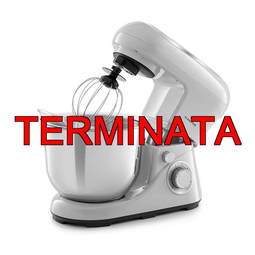 Klarstein Planetaria Professionale, Impastatrice Planetaria 5 Litri con Ciotola, Impastatrice Planetaria Professionale 1300W per Pizza e Dolci a 6 Velocità, Impastatrice Pane con Gancio e Frusta