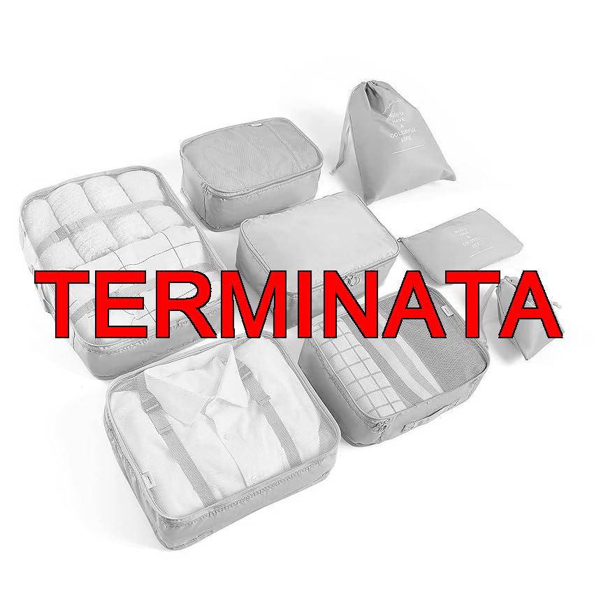 BillyBath Set di organizer per valigie, sacchetti per vestiti, borse per scarpe, organizer da viaggio,organizer valigia viaggio, borsa per valigia (8 pezzi, beige) Marca: BillyBath