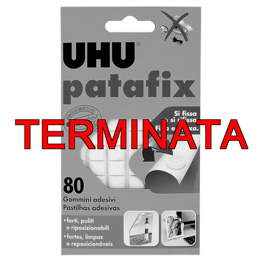 UHU Patafix 41710 – Gomma adesiva removibile, Bianco, confezione da 80 gommini