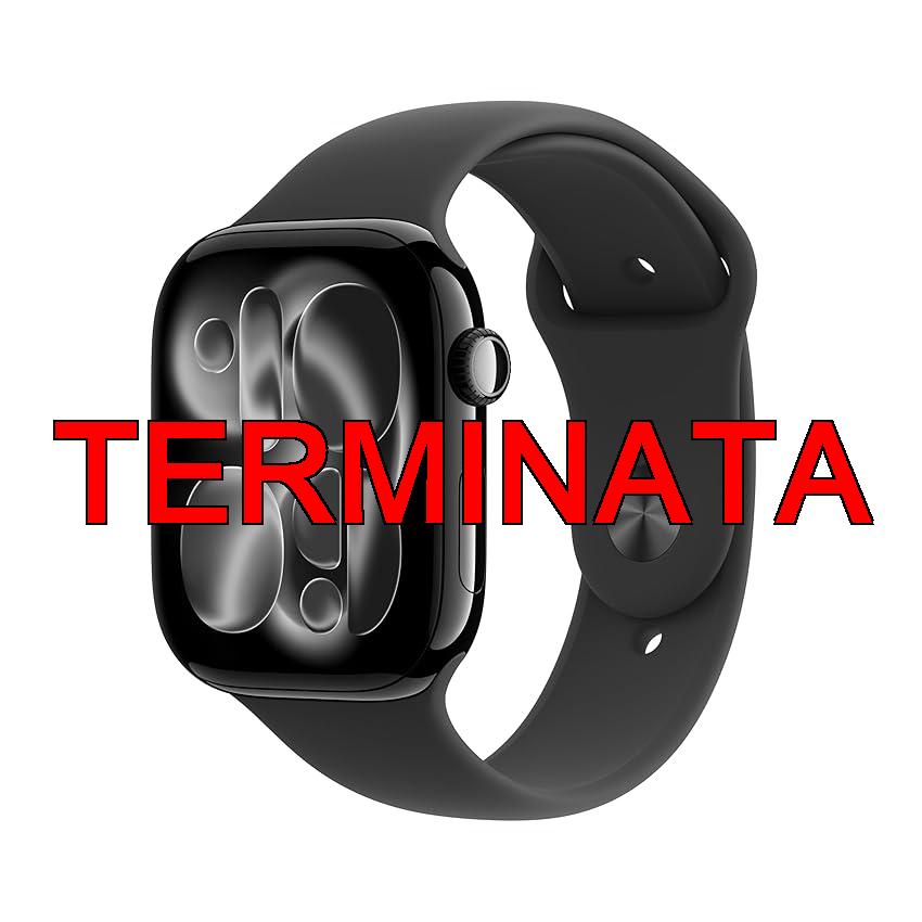 Apple Watch Series 11 GPS, Cassa 46 mm in alluminio Jet Black con Cinturino Sport nero – M, L