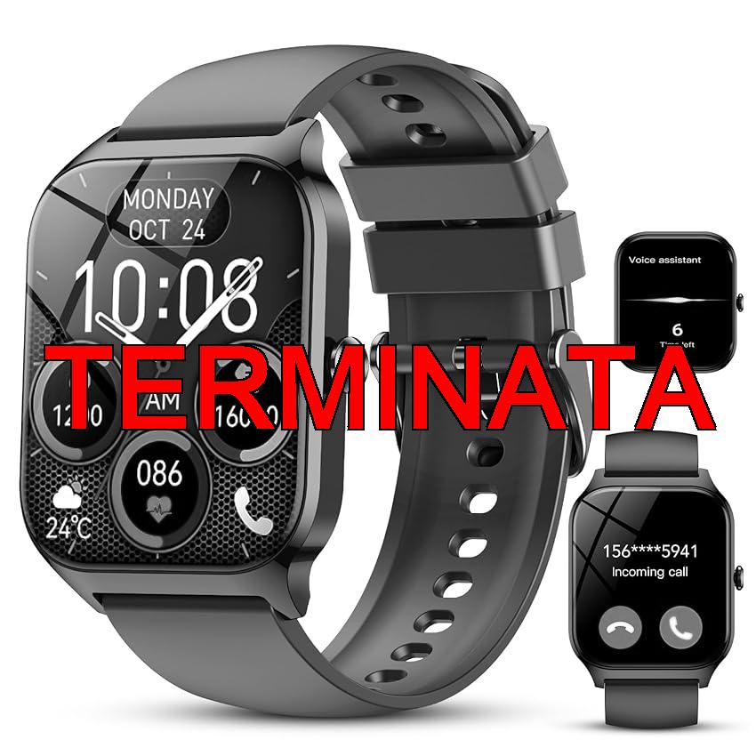CASCHO Smartwatch Donna Uomo, 1.85” Orologio Smartwatch Uomo con Chiamate Bluetooth, Assistente Vocale AI, 115+ Sportive Smart Watch con Contapassi, Sonno, Cardiofrequenzimetro, IP68 Fitness Tracker
