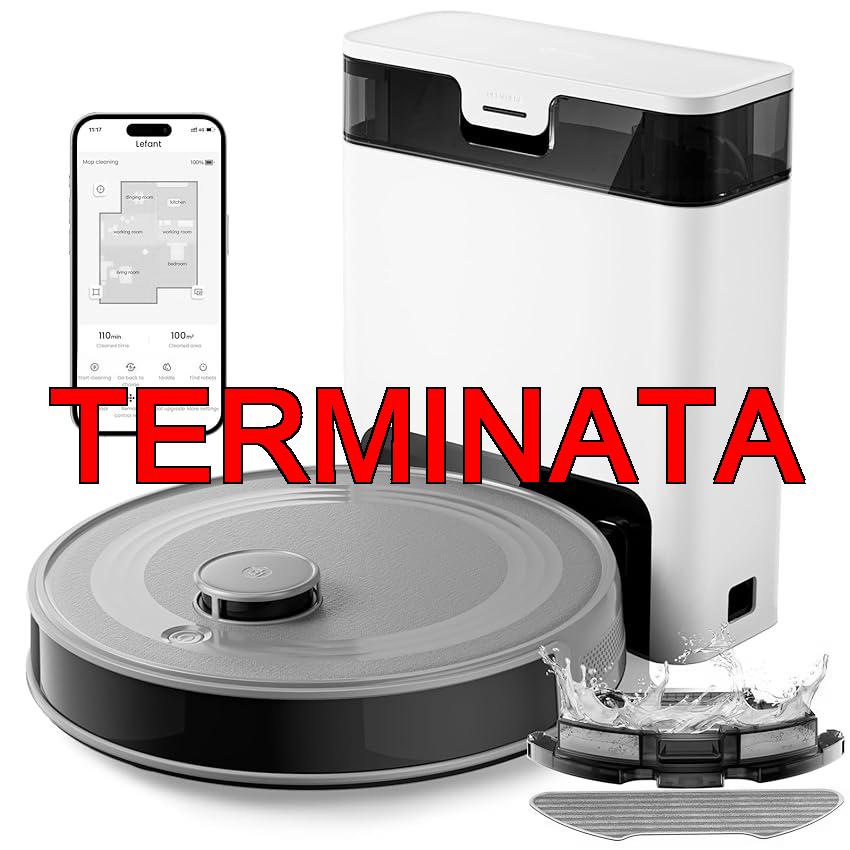 LEFANT M2 Pro Robot Aspirapolvere Lavapavimenti con Mappatura, 6000Pa, Navigazione Laser dToF, Evitamento Ostacoli PSD, Svuotamento Automatico Polvere, Pulizia Personalizzata, WiFi, App, Alexa
