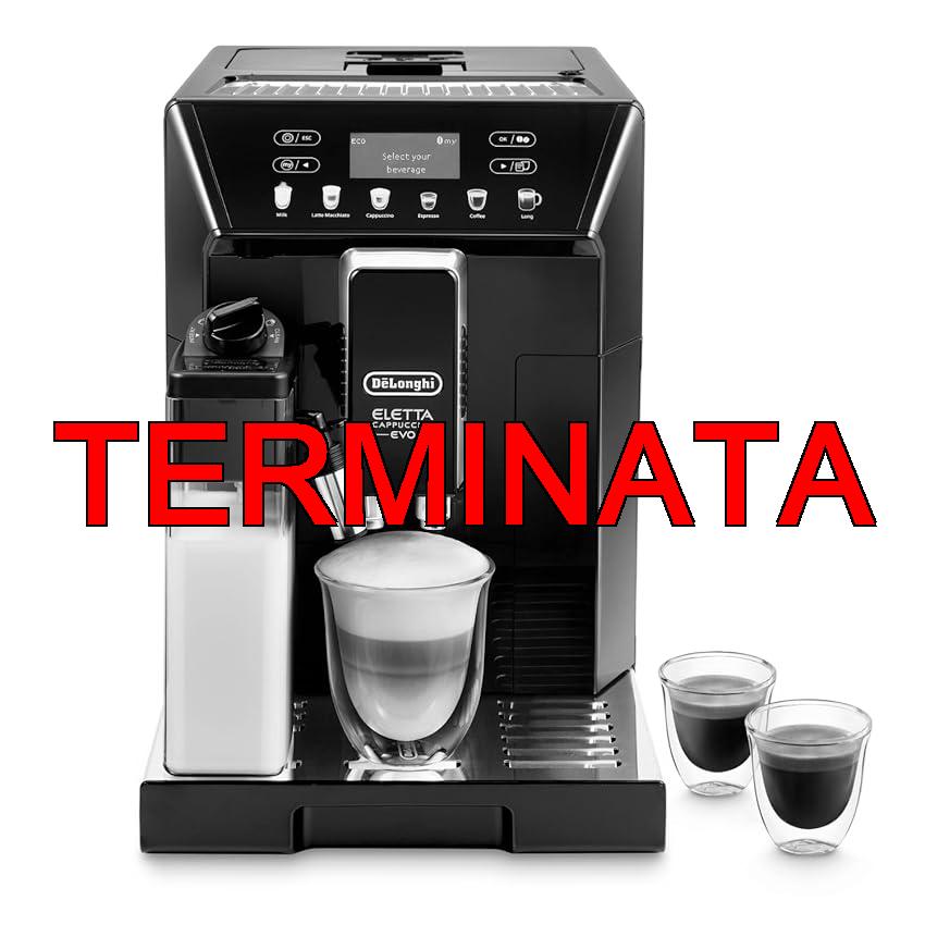 De’Longhi Eletta Evo ECAM 46.860.B macchina da caffè automatica, con sistema lattecrema, cappuccino ed espresso premendo un pulsante, display LCD e tasti sensori, 2 litri, colore nero