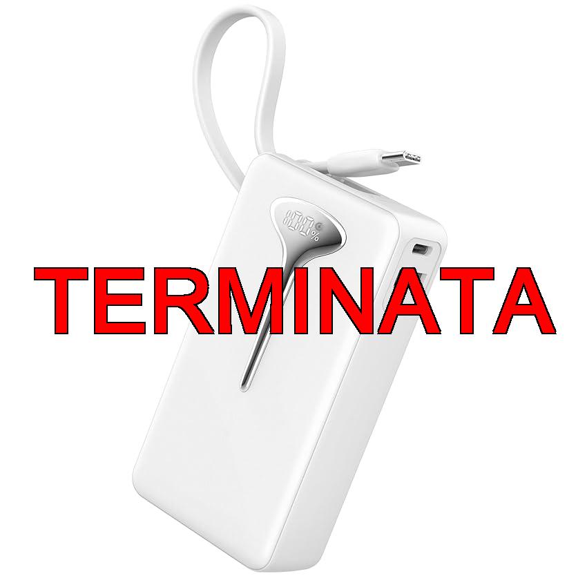 Power Bank, 10000mAh Mini Caricatore Portatile 22.5W Ricarica Rapida, Ultra Portatile Powerbank con USB C Cavo Integrato, Batterie Esterna di 3 porte uscita per iPhone 16 Samsung Xiaomi Android iPad