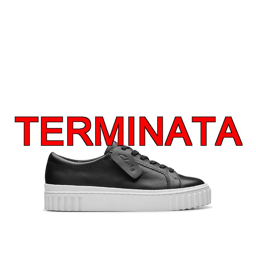 Clarks 261764364 – Scarpe da Ginnastica da Donna, Black Leather,