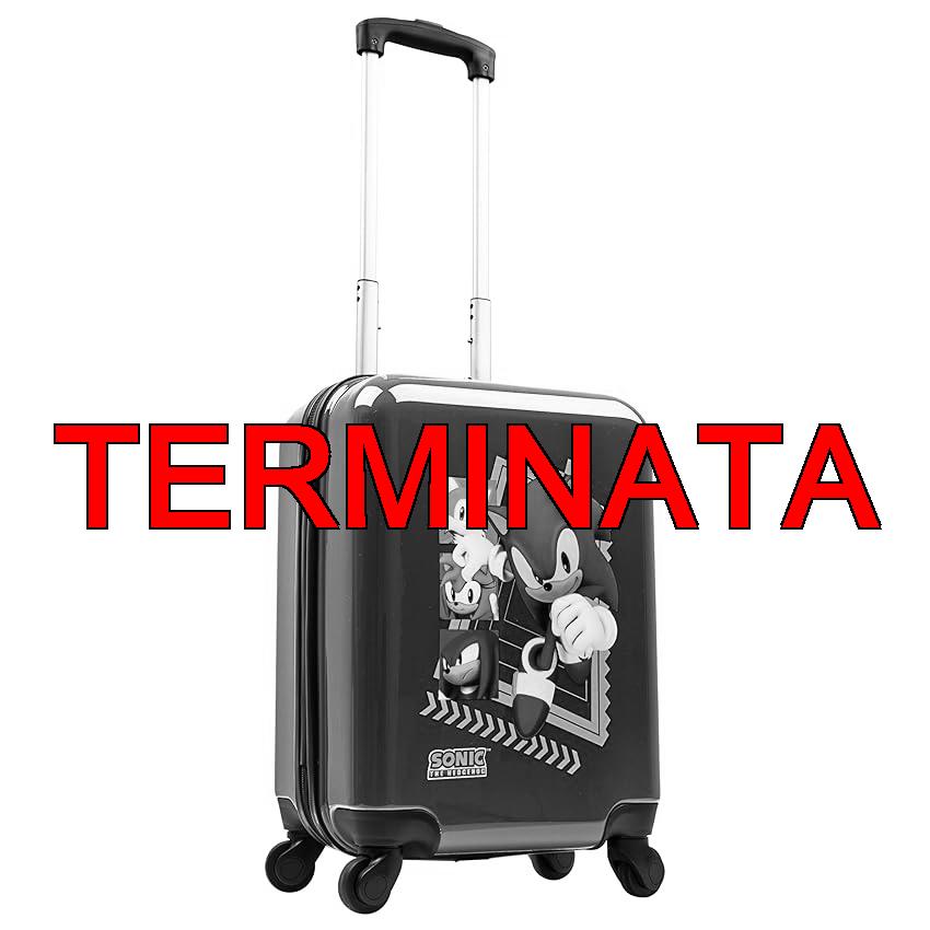 Sonic The Hedgehog Valigia Bambino Knuckles Trolley Viaggio 49x33x22cm 30L 4 Ruote Accessori Viaggio Regalo per Bambini