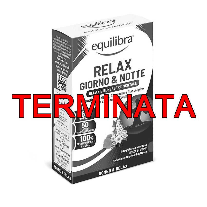 Equilibra Integratori Alimentari, Relax Giorno E Notte, Integratore A Base Di Estratti Vegetali Per Contribuire Al Rilassamento, Con Passiflora, Camomilla E Valeriana, 50 Compresse